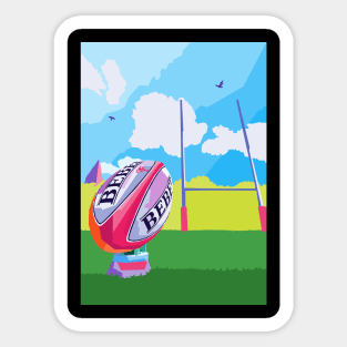 Rugby Ball Pop Art Sticker